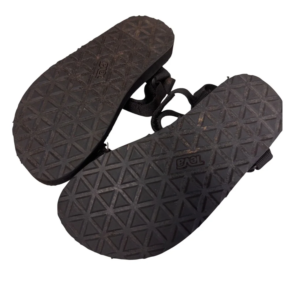 Teva Original Universal Kids Sandals Black Strappy Hook Loop Size 2 1116656C